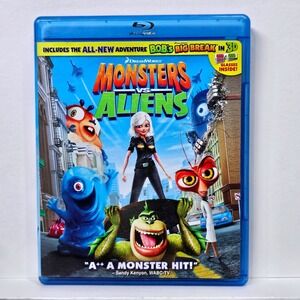 Dreamworks Monsters vs Aliens 3D Blu-ray 4 Glasses‎ Animated Family Movie PG